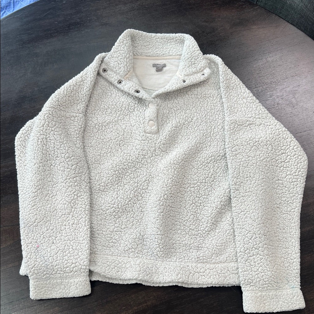 Aerie Cream Sherpa Pullover Women’s Size Small